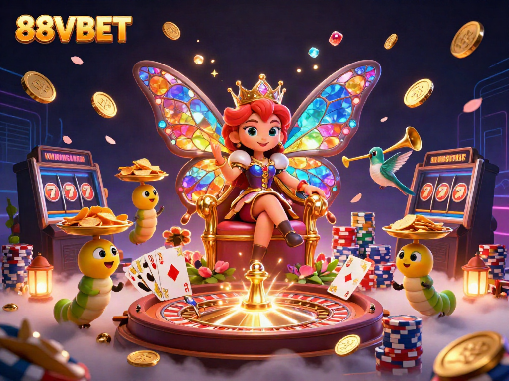 Experience vibrant casino action with 88VBET's thrilling characters and sparkling game elements.