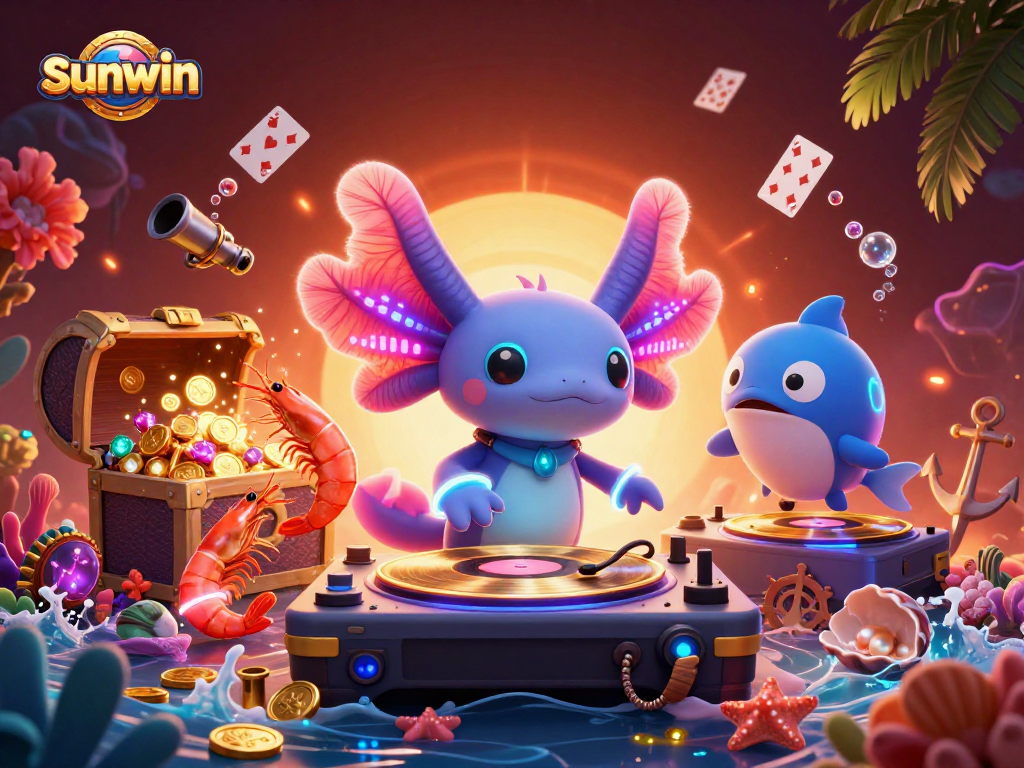 Experience thrilling gameplay at sunwin with vibrant underwater casino elements and engaging characters.