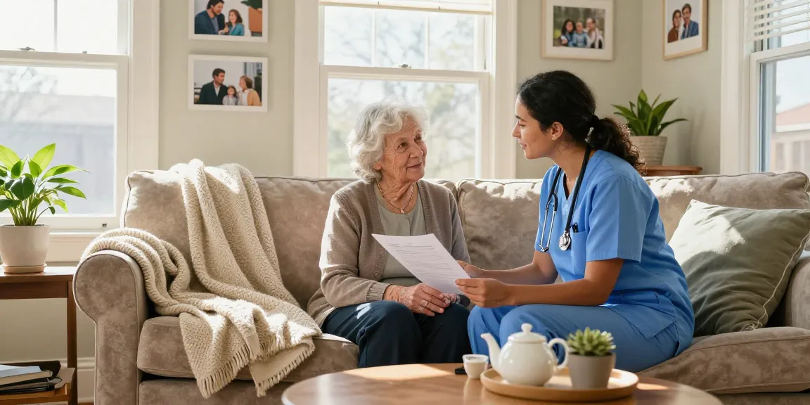 Compassionate respite care in Birmingham, elderly woman enjoying quality time with caregiver in a cozy living room.