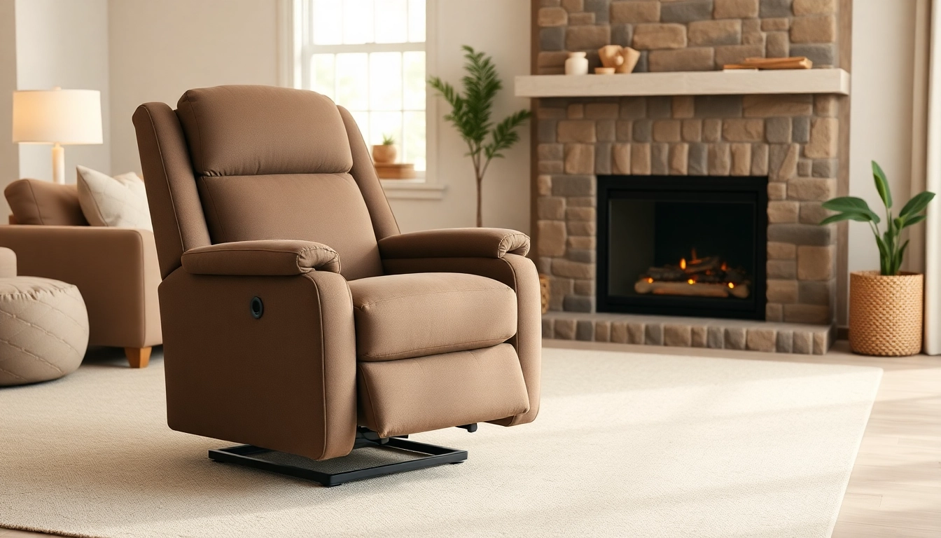 Explore a power lift chair in a cozy living room, showcasing comfort and modern design.