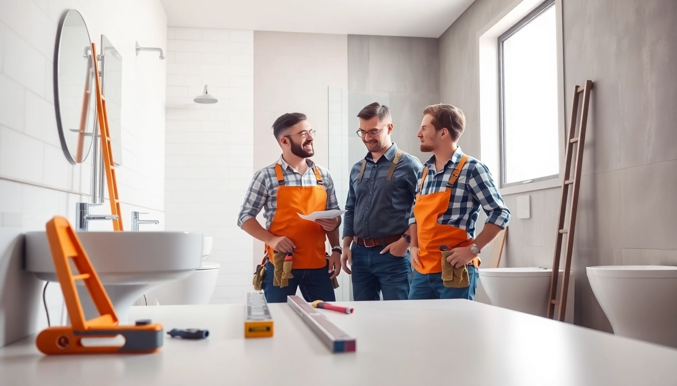 Find skilled bathroom builders near me working on stunning renovations