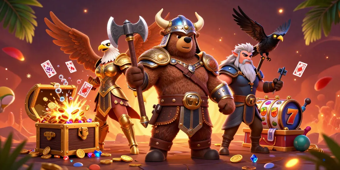 C168 players enjoy thrilling wins with Viking bear and Valkyrie eagle amid vibrant casino action.