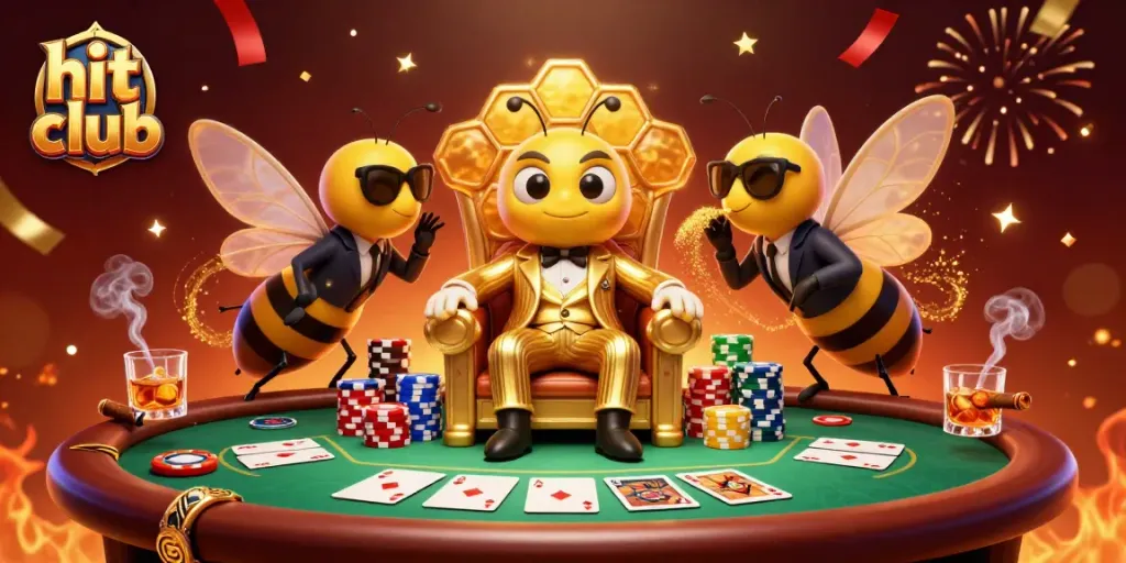 Engage in the hit club as the bumblebee mob boss presides over a vibrant casino scene.