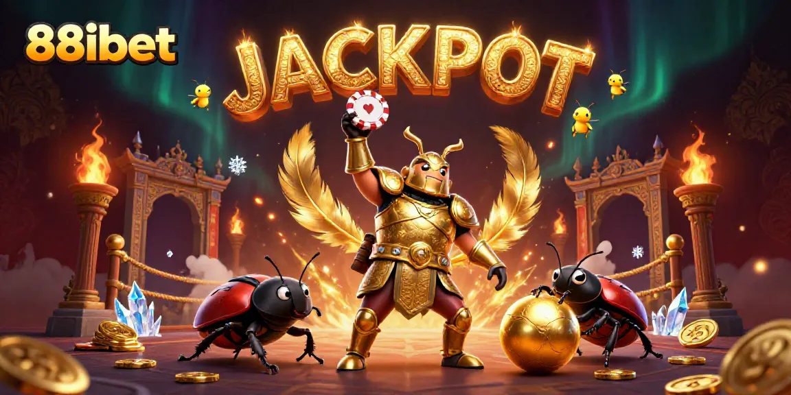 Experience thrilling wins with 88ibet as the victorious beetles celebrate a jackpot success.