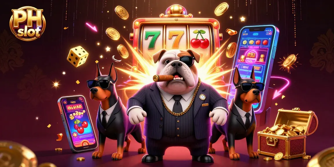 Experience the excitement of PH slot with cartoon mafia characters amidst a jackpot explosion.
