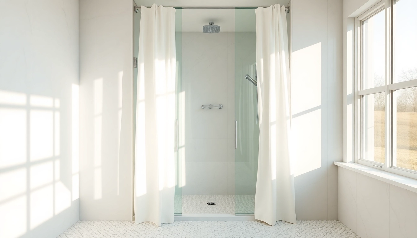 Experience the beauty of elegant showers highlighted in a stylish bathroom.