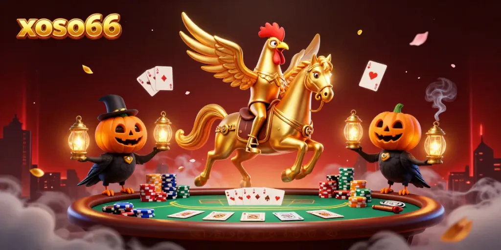 Experience xoso66 in an exciting casino scene with dynamic gaming elements and vibrant characters.