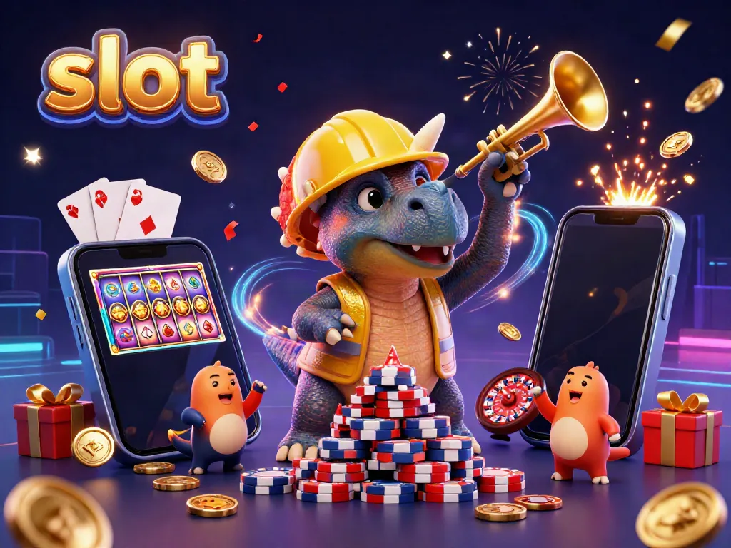 Raih jackpot di slot dengan triceratops membangun tumpukan chip poker yang meriah.