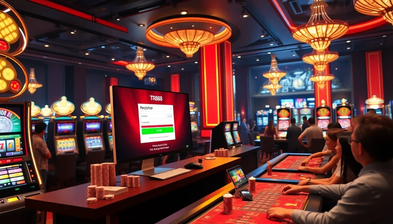 Sign up for TR88 at a vibrant casino with exciting gaming tables and welcoming atmosphere.