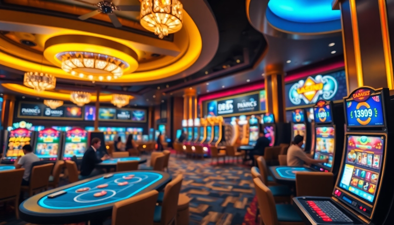 Experience the excitement at ev88win.live with a vibrant online casino scene featuring gaming tables and digital slots.