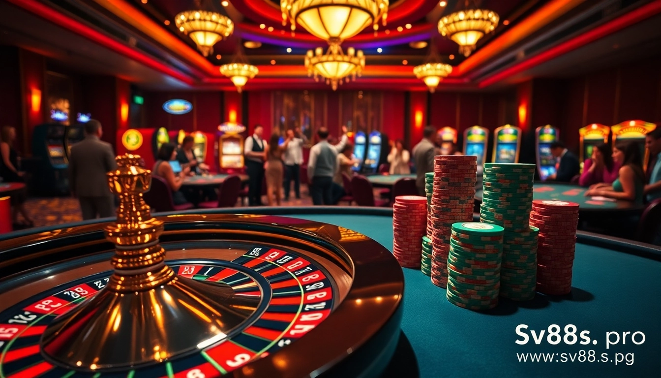 Engage in thrilling casino gameplay at https://sv88s.pro with vibrant roulette chips and games.
