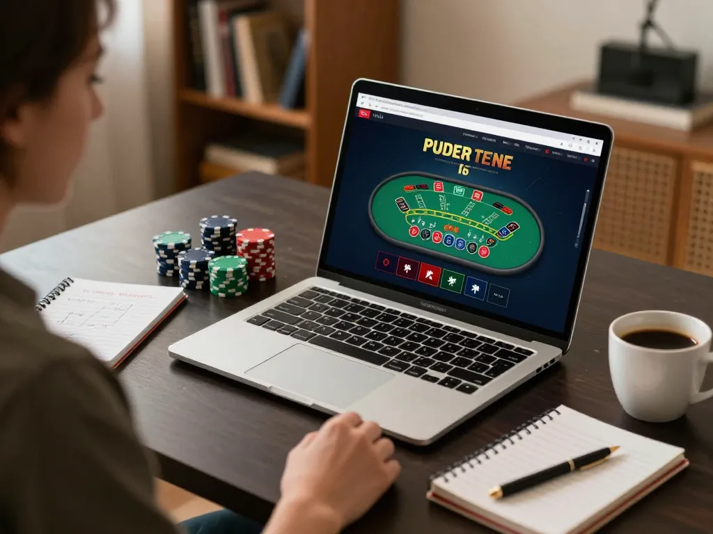 Play blackjack online at aa888 with strategic gameplay setup in a cozy home office