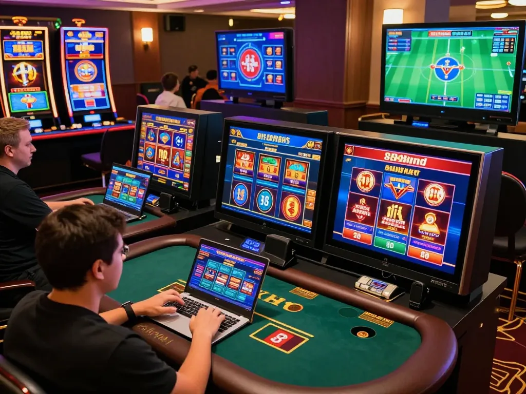 Engaging with online casino games at 888vnd, showcasing live dealer interactions and vibrant game displays.